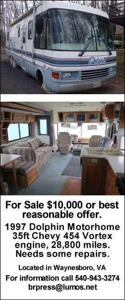For Sale: Call 540-943-3274